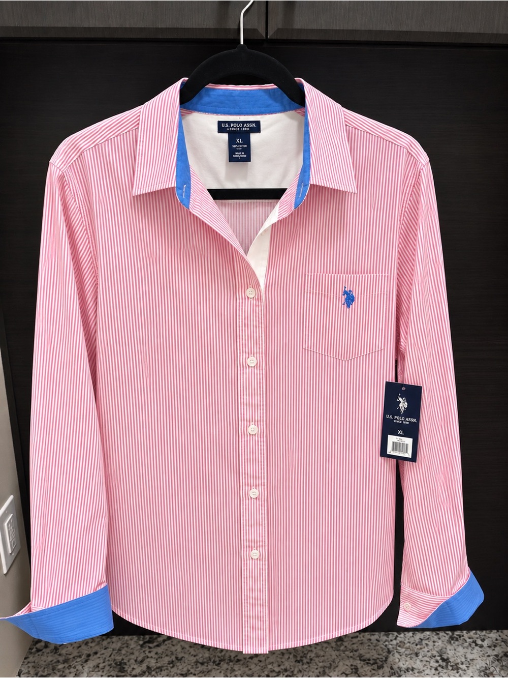 U.S. Polo Assn. Pink & Blue Contrast Stripe Button-Down Shirt